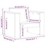 Tuinbank 79X60X62 Cm Massief Grenenhout Wit