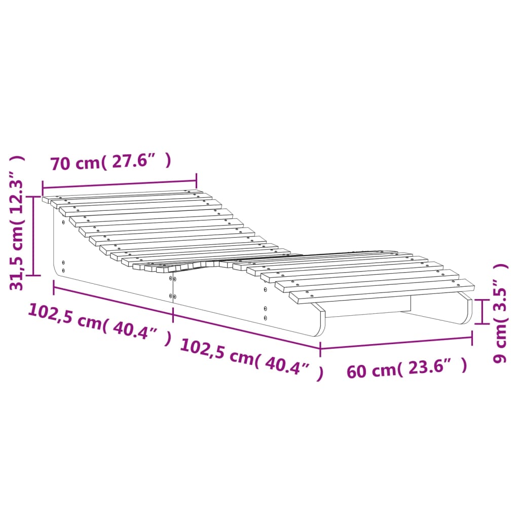 Ligbed 205X70X31,5 Cm Massief Grenenhout