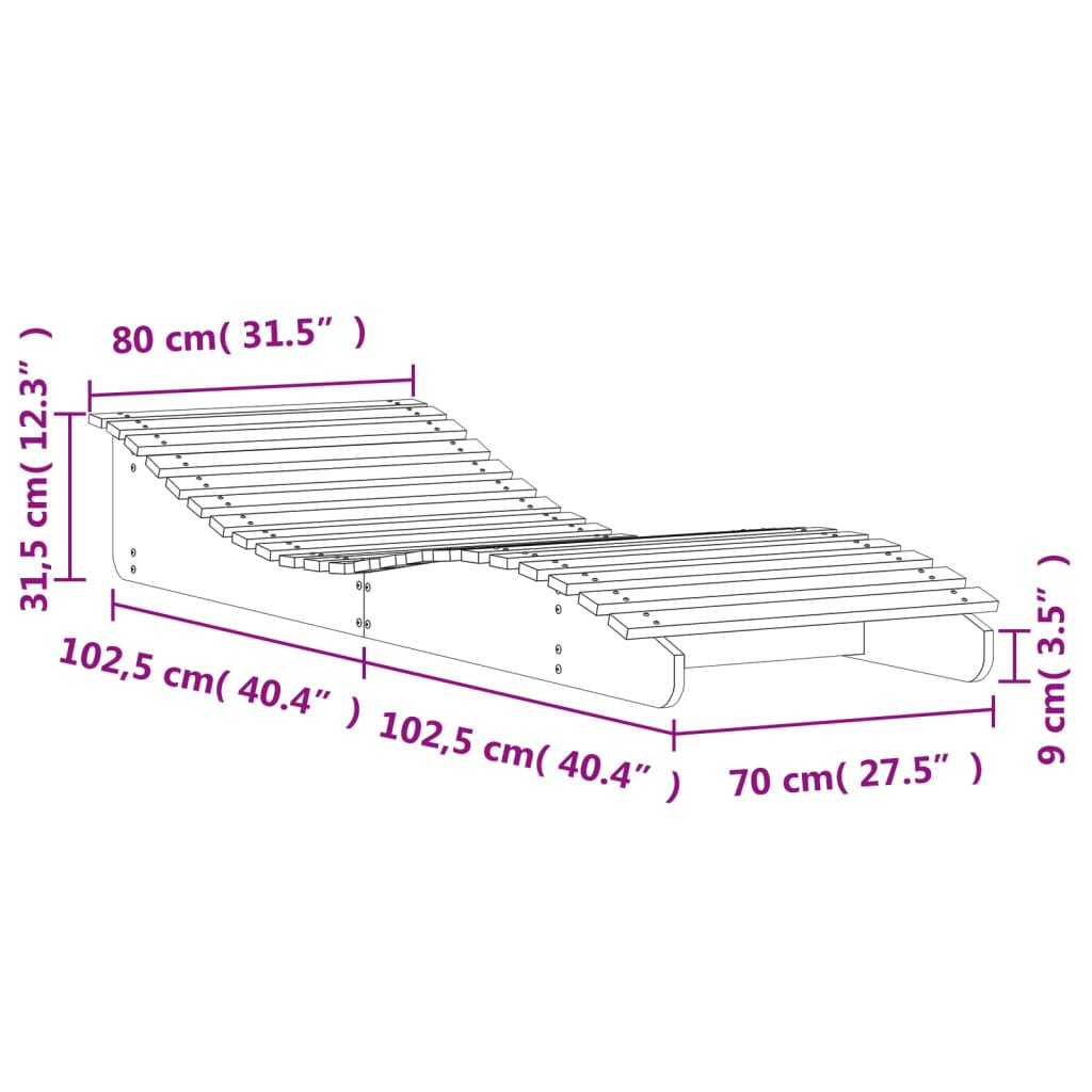 Ligbed 205X80X31,5 Cm Massief Grenenhout