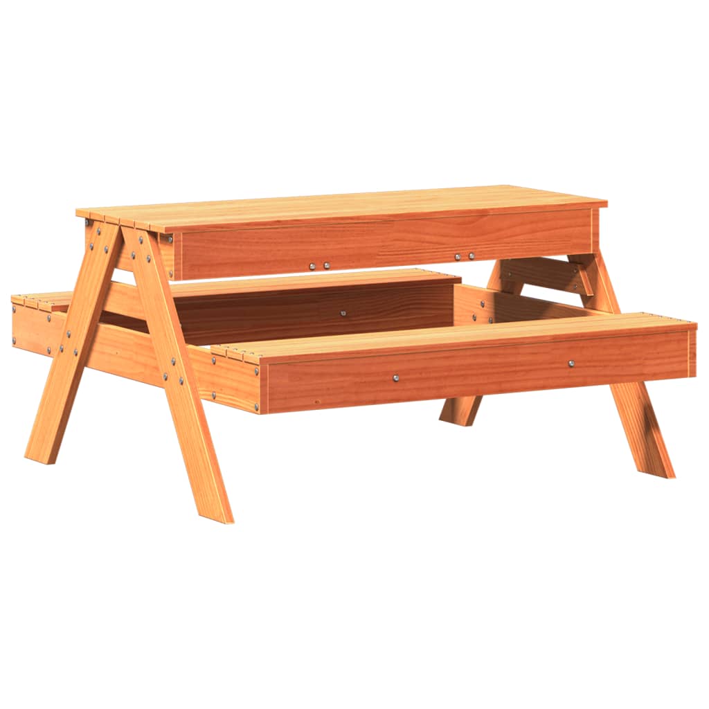 Picknicktafel Met Zandbak Voor Kinderen Grenenhout Wasbruin