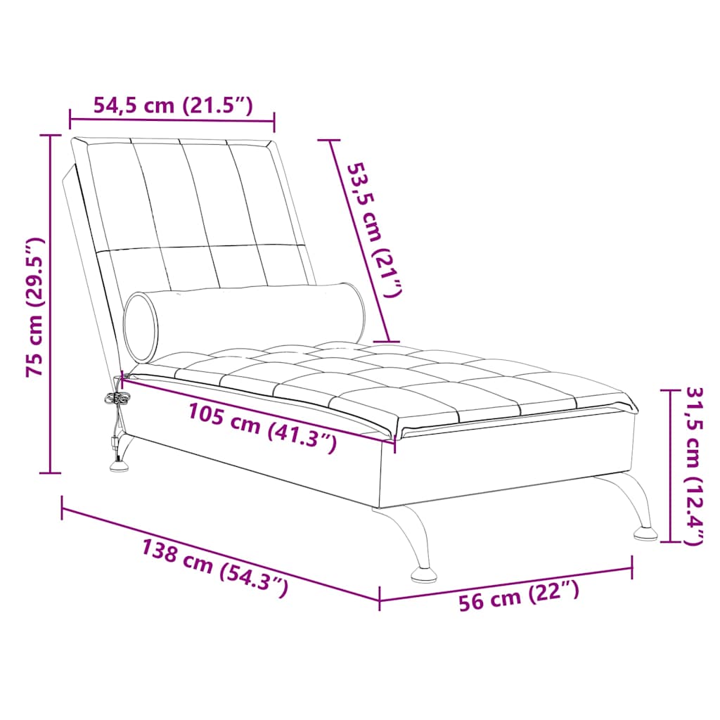 Massage Chaise Longue Met Bolster Stof