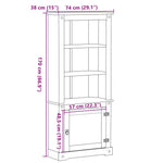 Hoge Kast Corona 74X38X170 Cm Massief Grenenhout