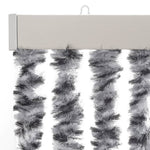 Vliegengordijn 56X185 Cm Chenille Grijs En Zwart-Wit