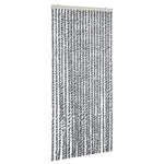 Vliegengordijn 90X200 Cm Chenille Grijs En Zwart-Wit