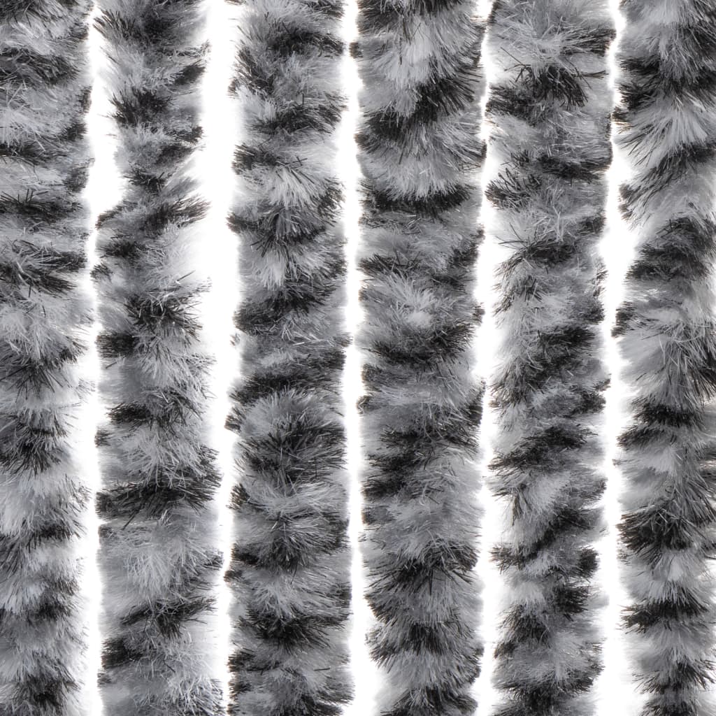 Vliegengordijn 100X230 Cm Chenille Grijs En Zwart-Wit