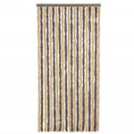 Vliegengordijn 56X185 Cm Chenille Donkerbruin En Beige