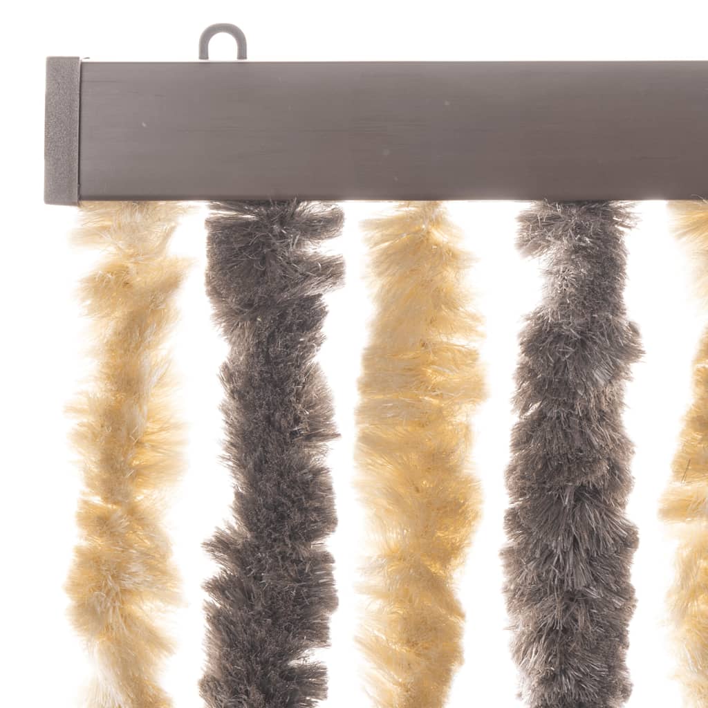 Vliegengordijn Chenille Donkerbruin En Beige Dark Brown And Beige