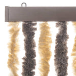 Vliegengordijn 90X220 Cm Chenille Donkerbruin En Beige