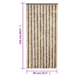 Vliegengordijn 90X220 Cm Chenille Donkerbruin En Beige
