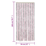 Vliegengordijn 56X200 Cm Chenille Zilvergrijs En Roze
