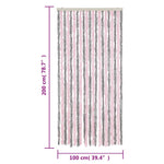 Vliegengordijn 100X200 Cm Chenille Zilvergrijs En Roze