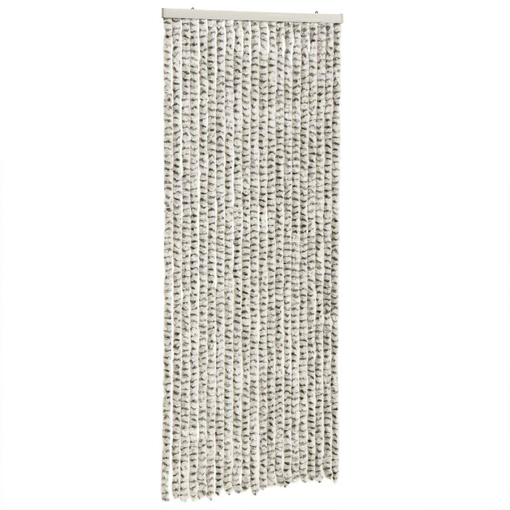 Vliegengordijn 90X200 Cm Chenille Lichtgrijs En Donkergrijs