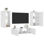 3-Delige Tv-Wandmeubelset Met Led-Verlichting