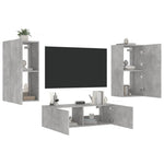 3-Delige Tv-Wandmeubelset Met Led-Verlichting