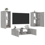 3-Delige Tv-Wandmeubelset Met Led-Verlichting