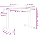 Zit-Sta Bureauframe (94-135)X60X(70-114) Cm Staal