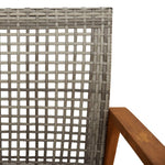 5-Delige Loungeset Poly Rattan En Acaciahout Grijs