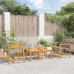 5-Delige Loungeset Poly Rattan En Acaciahout Grijs