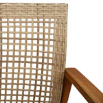 5-Delige Loungeset Poly Rattan En Acaciahout Beige