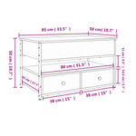Salontafel Bewerkt Hout En Metaal Kleur