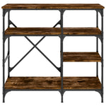 Bakkersrek 90X40X84 Cm Bewerkt Hout En Metaal Gerookt Eiken
