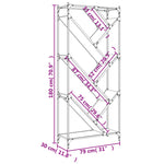 Boekenkast 79X30X180 Cm Bewerkt Hout En Metaal