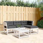 4-Delige Loungeset Met Kussens Massief Grenenhout Wasbruin