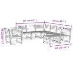 8-Delige Loungeset Massief Grenenhout Wit