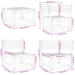 8-Delige Loungeset Massief Grenenhout Wit
