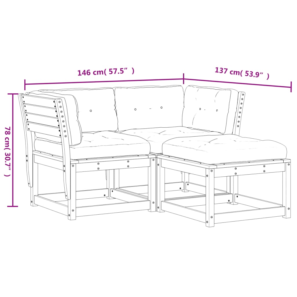 Loungeset Geïmpregneerd Grenenhout