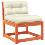 5-Delige Loungeset Met Kussens Massief Grenenhout Wasbruin