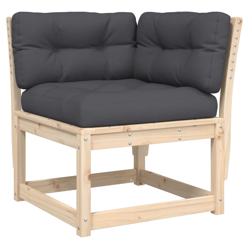 5-Delige Loungeset Met Kussens Massief Grenenhout