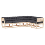 6-Delige Loungeset Met Kussens Massief Grenenhout