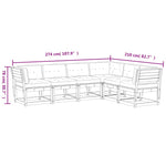6-Delige Loungeset Met Kussens Massief Douglashout