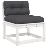 6-Delige Loungeset Met Kussens Massief Grenenhout Wit