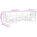 6-Delige Loungeset Met Kussens Massief Douglashout
