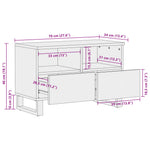 Tv-Meubel 70X34X46 Cm Massief Mangohout Bruin