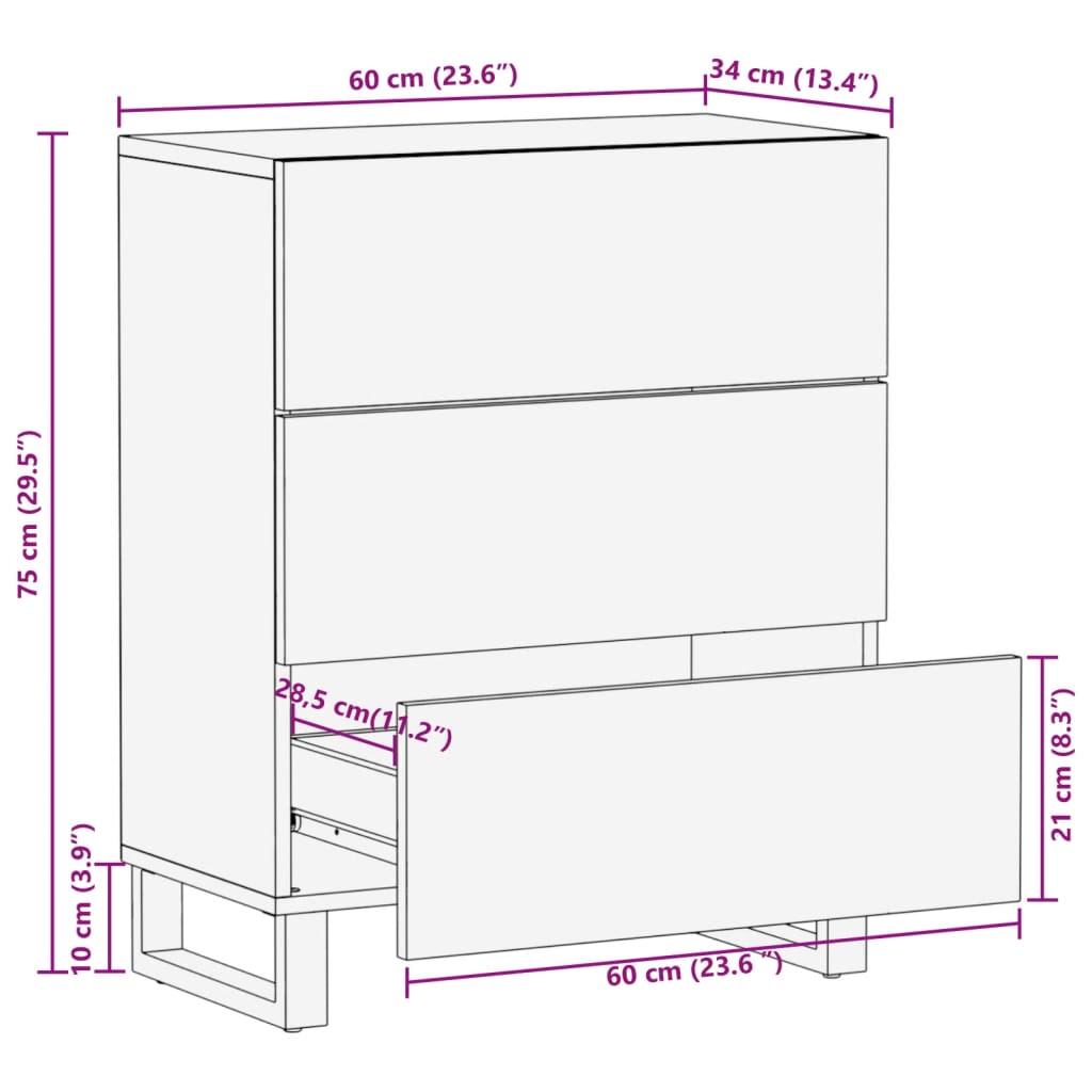 Dressoir 60X34X75 Cm