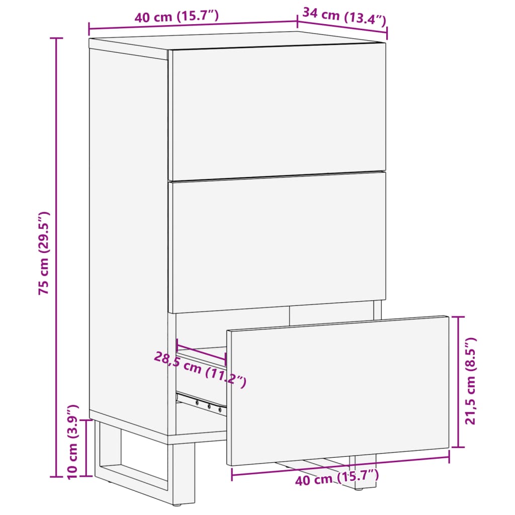 Dressoir 40X34X75 Cm