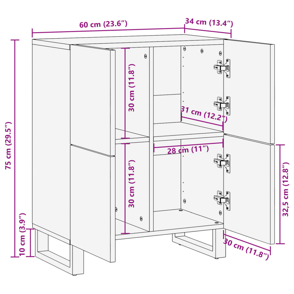 Dressoir 60X34X75 Cm