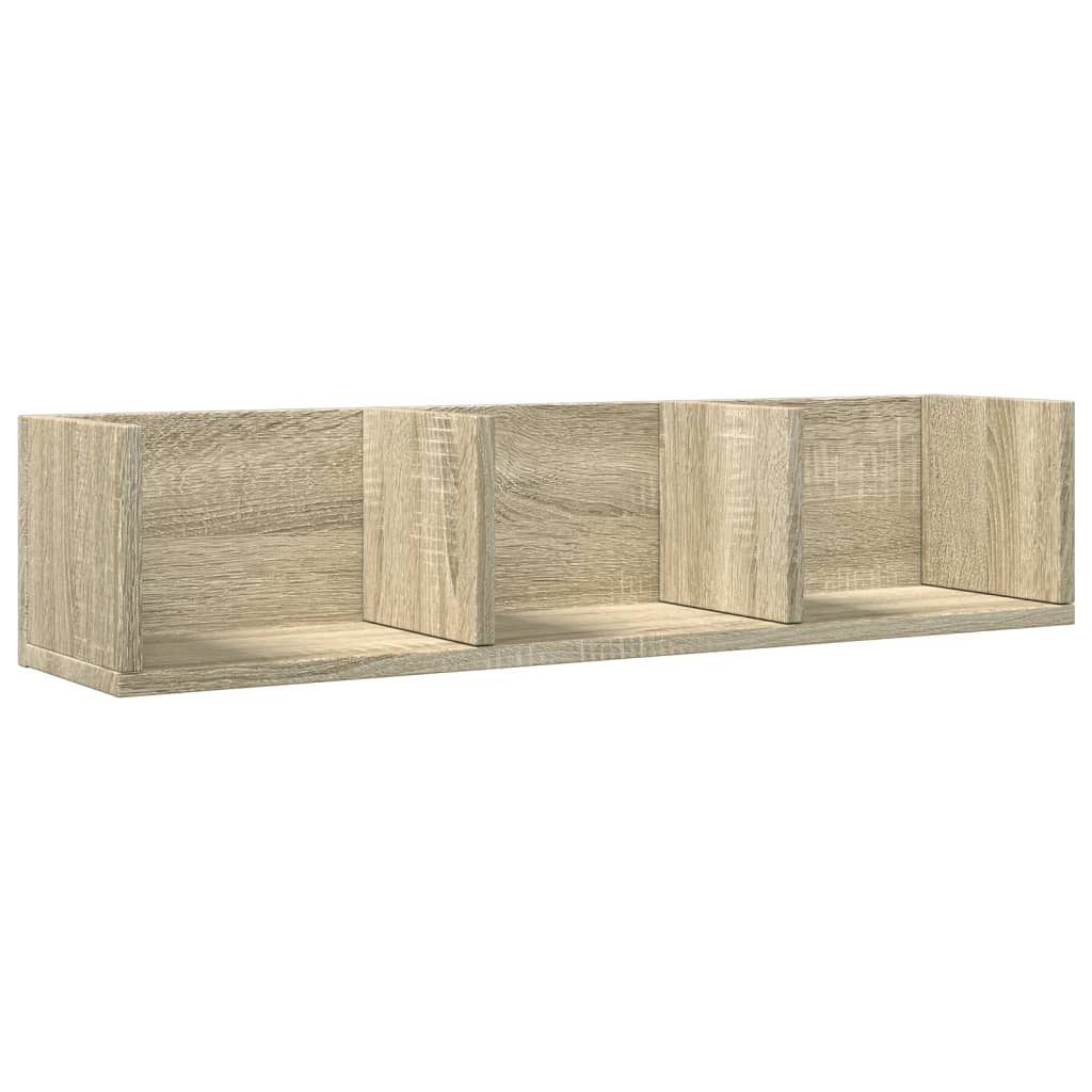 Wandkast 75X18X16,5 Cm Bewerkt Hout Kleurig Sonoma Eiken