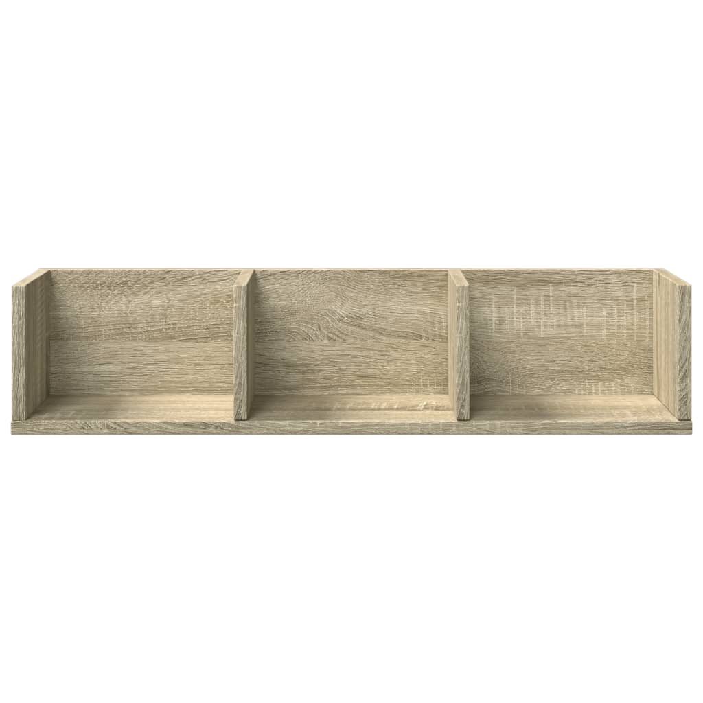 Wandkast 75X18X16,5 Cm Bewerkt Hout Kleurig Sonoma Eiken