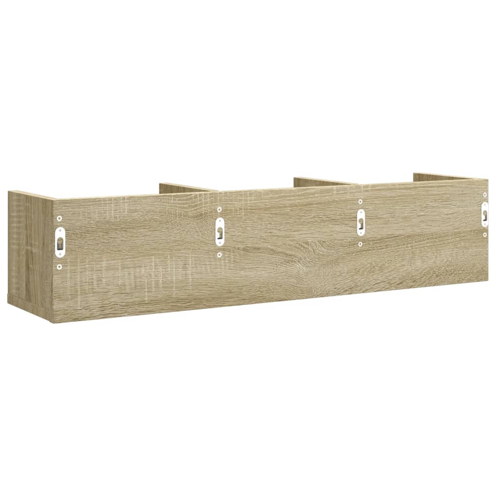 Wandkast 75X18X16,5 Cm Bewerkt Hout Kleurig Sonoma Eiken