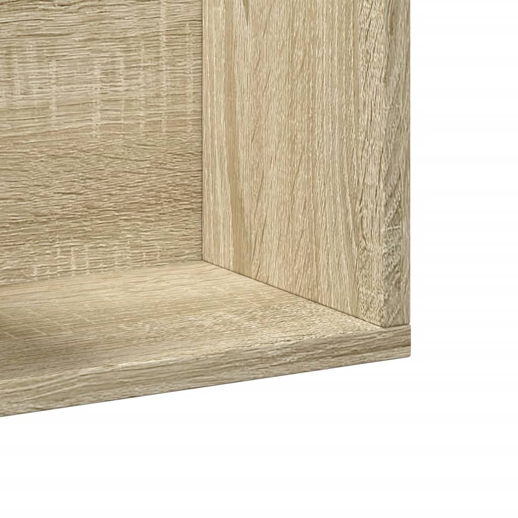 Wandkast 75X18X16,5 Cm Bewerkt Hout Kleurig Sonoma Eiken