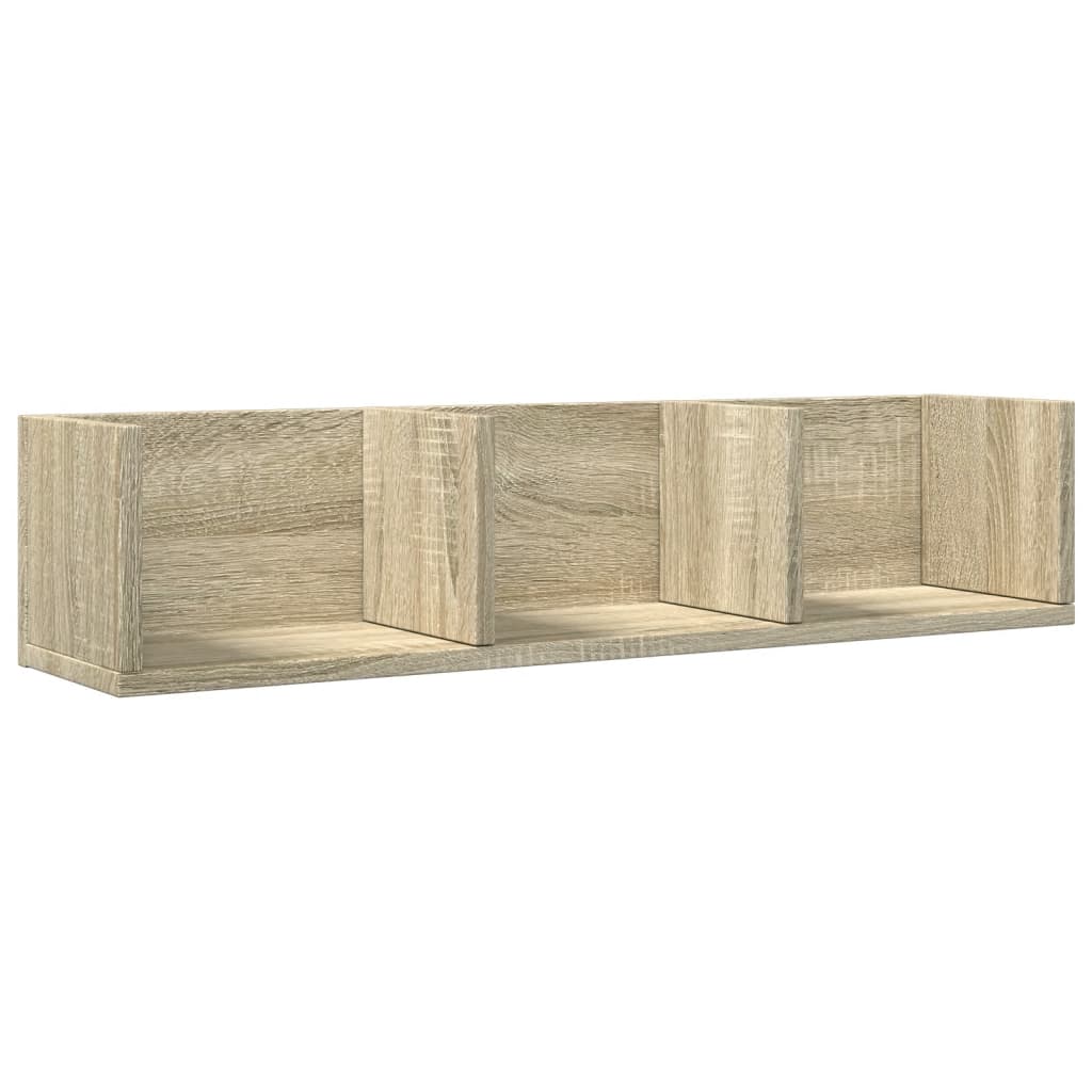 Wandkasten 75X18X16,5 Cm Bewerkt Hout Kleurig Sonoma Eiken