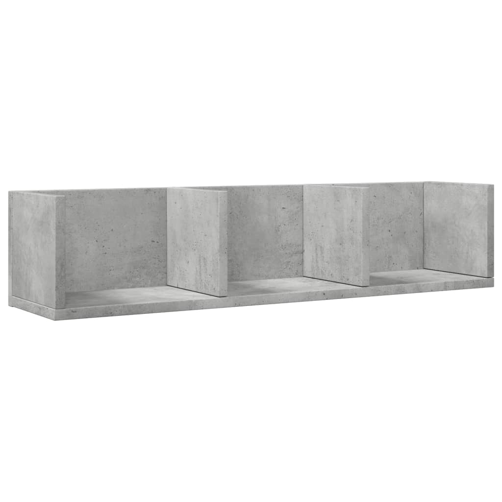 Wandkast 75X18X16,5 Cm Bewerkt Hout Betongrijs