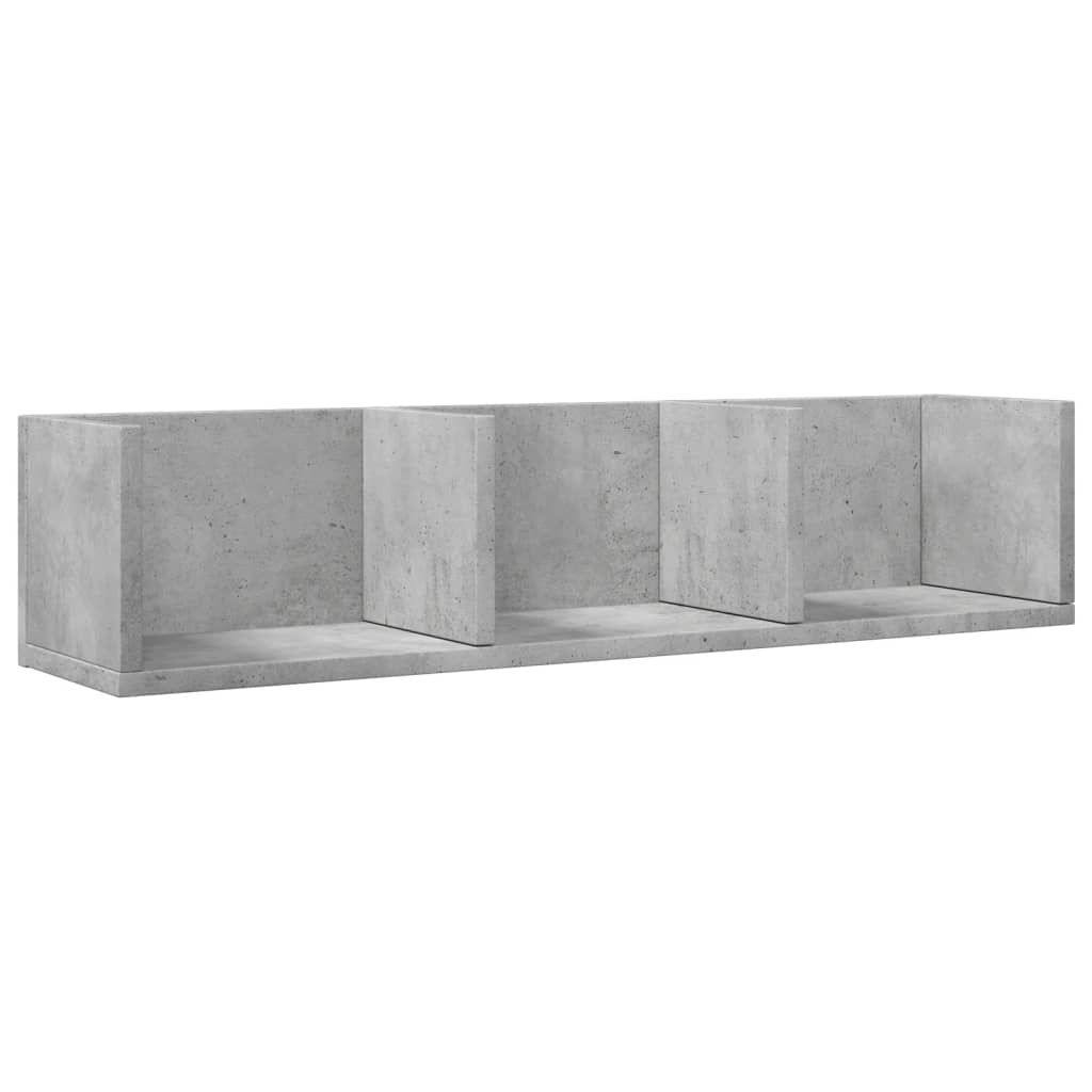 Wandkasten 75X18X16,5 Cm Bewerkt Hout Betongrijs