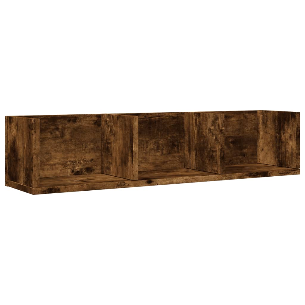 Wandkast 75X18X16,5 Cm Bewerkt Hout Kleurig Gerookt Eiken