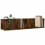 Wandkast 75X18X16,5 Cm Bewerkt Hout Kleurig Gerookt Eiken