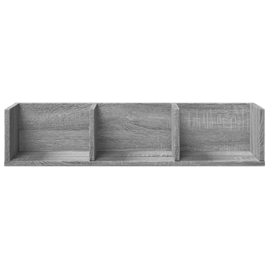 Wandkasten 75X18X16,5 Cm Bewerkt Hout Eiken Grijs Sonoma